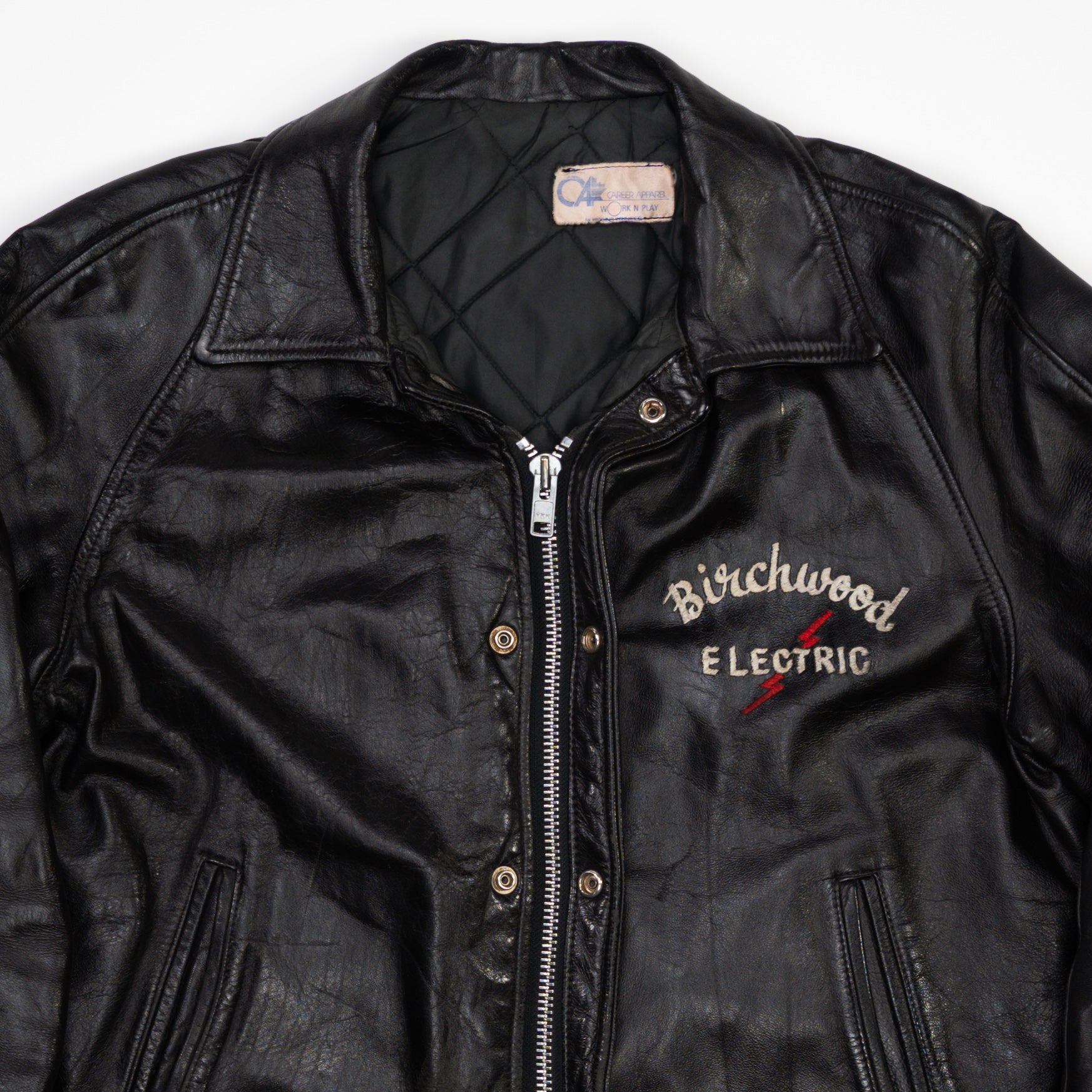 Vintage 80s Birchwood Electric Leather Bomber (L)
