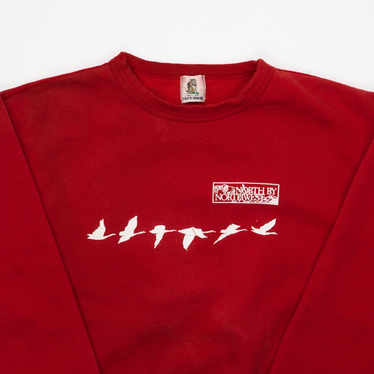 Vintage 90s Red North by North West Crewneck (L) | Rebalance Vintage.