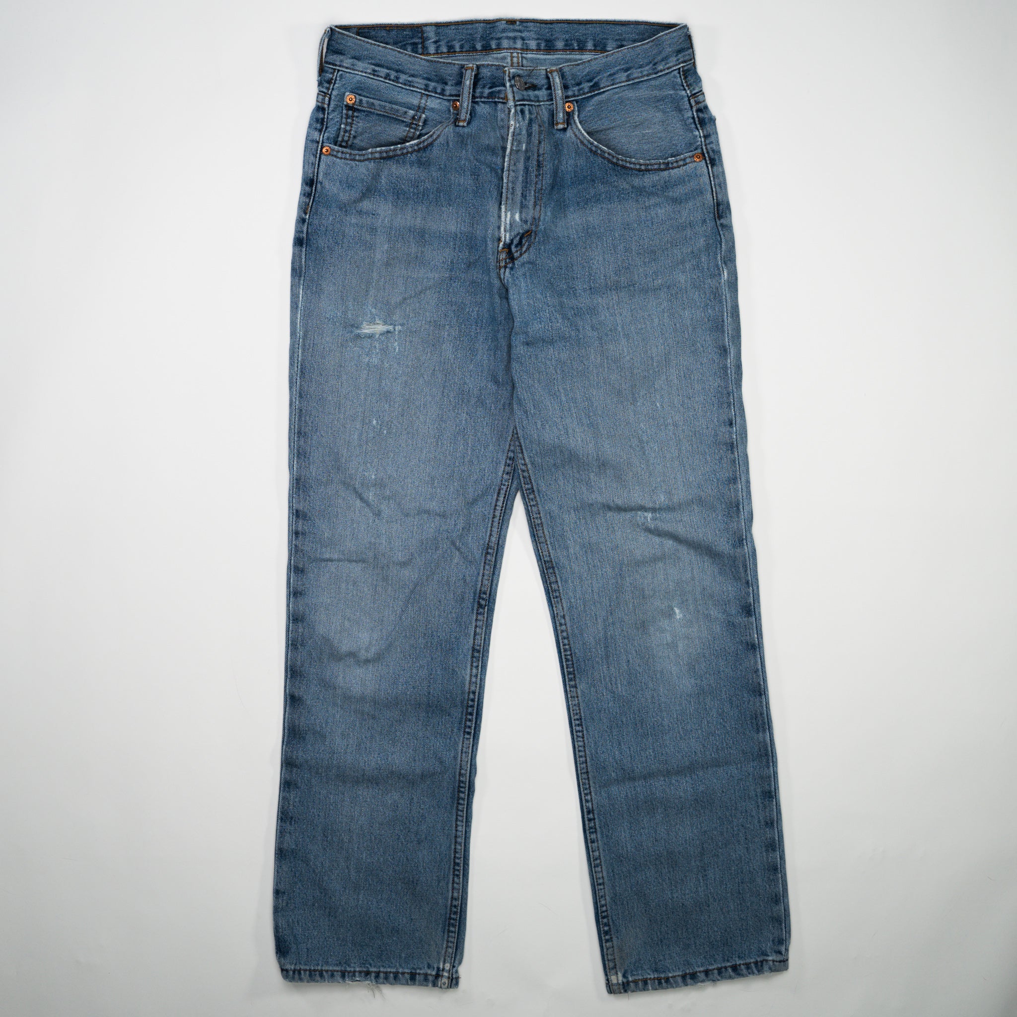 Vintage Blue 516 Levi Jeans w/ Rips (32 x 30)