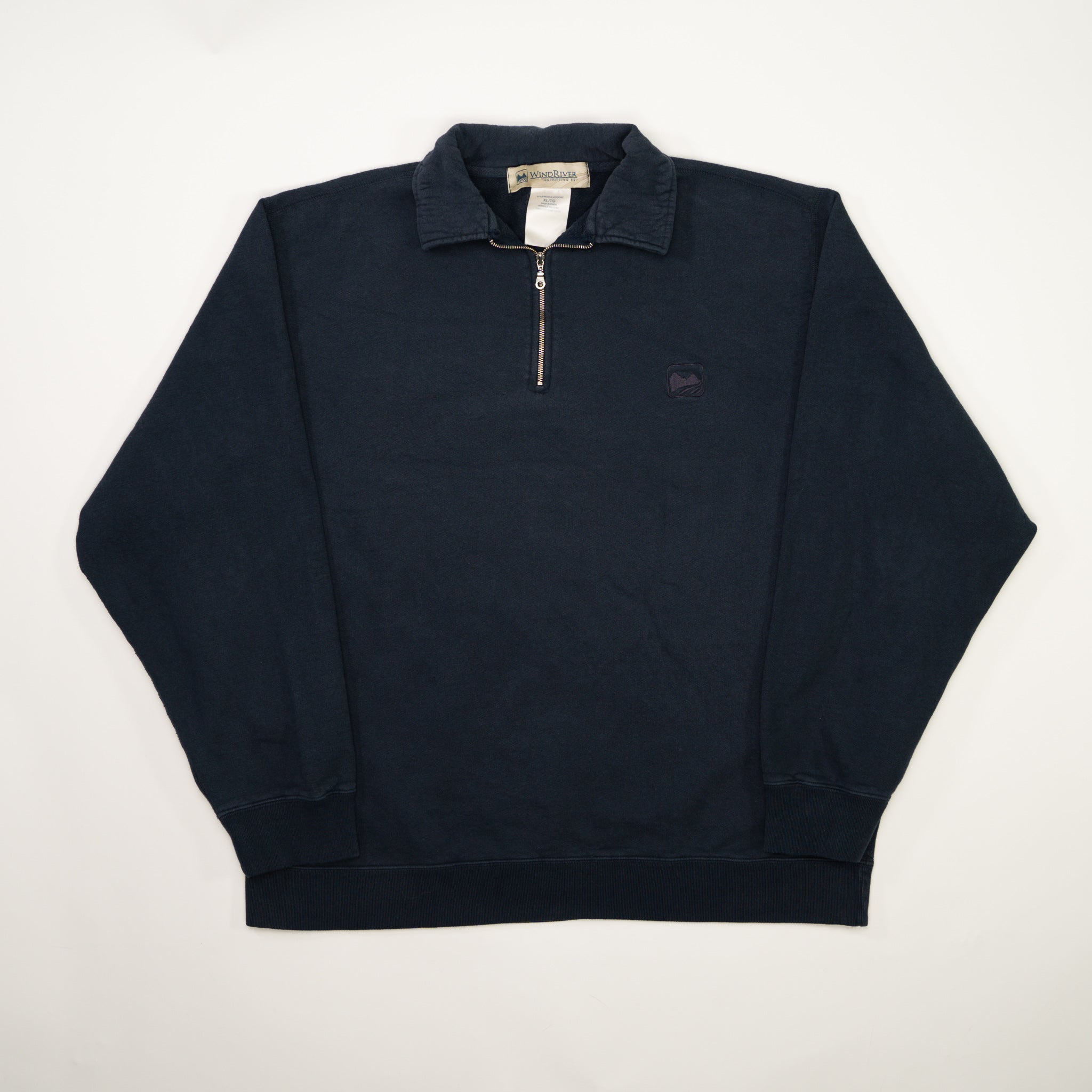 Vintage Washed Blue Wind River 1/4 Zip Sweater (XL)