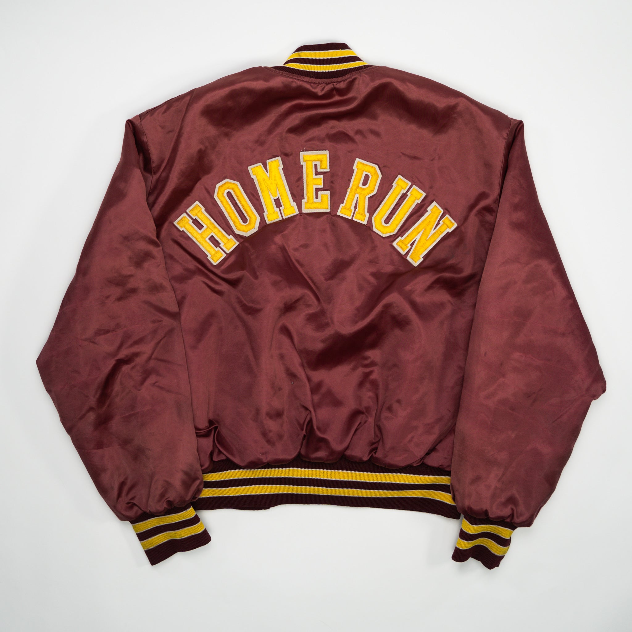 Vintge Maroon Satin Homerun Bomber (XL/XXL) | Rebalance Vintage.