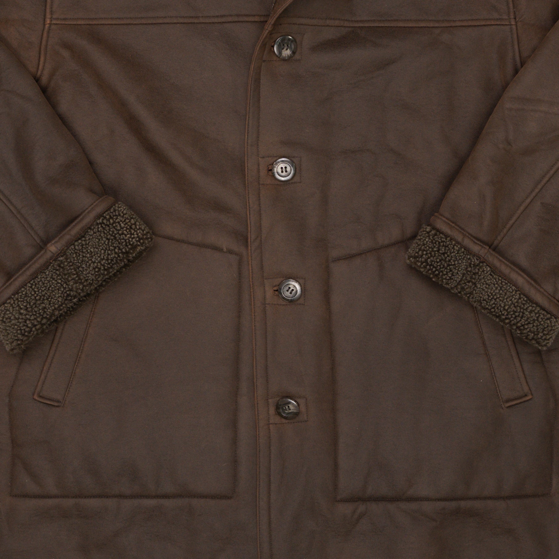 Vintage Brown Suede Sherpa Jacket (XL) | Rebalance Vintage.