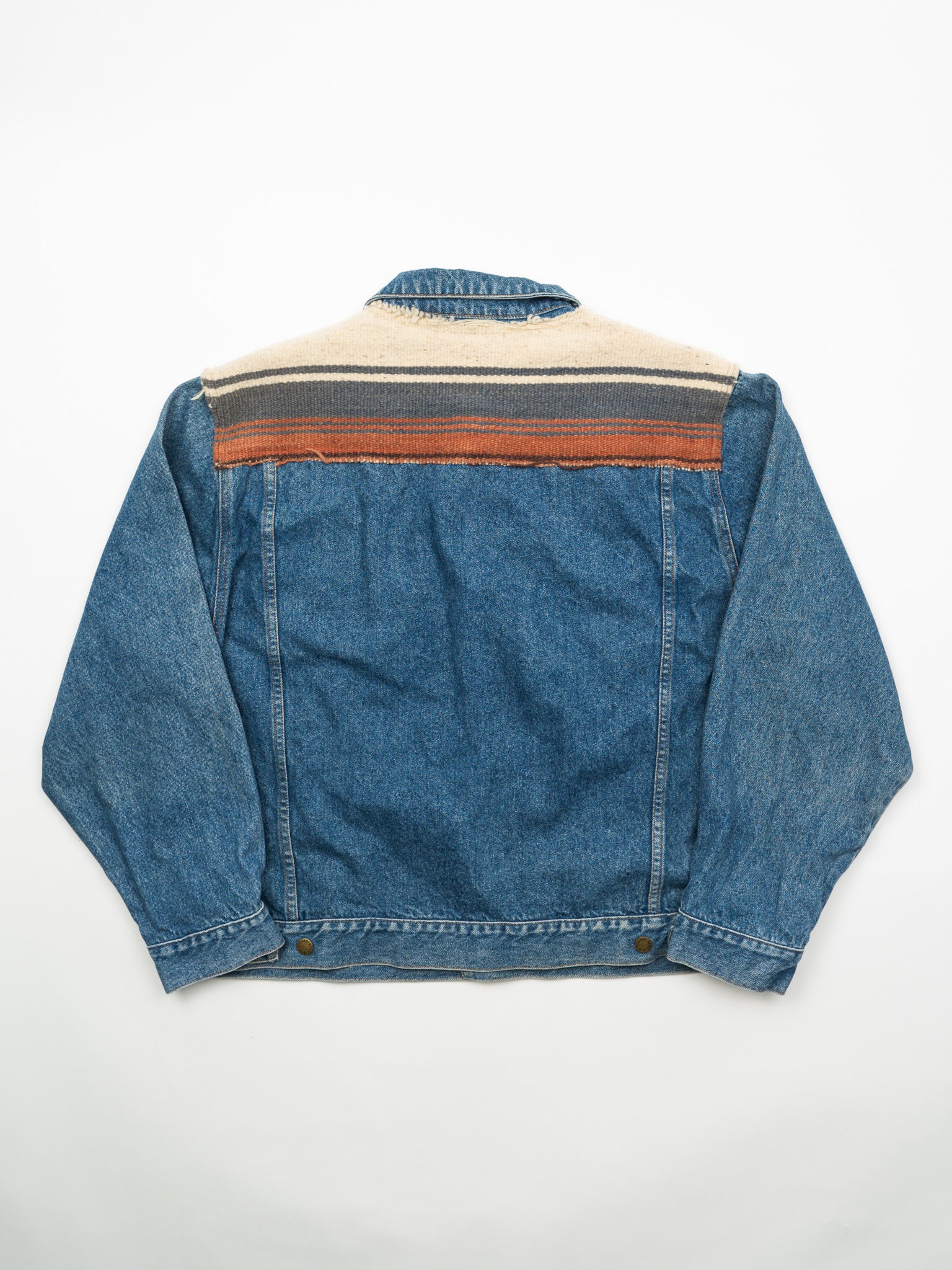 Vintage Today's News Textured Jean Jacket (L)