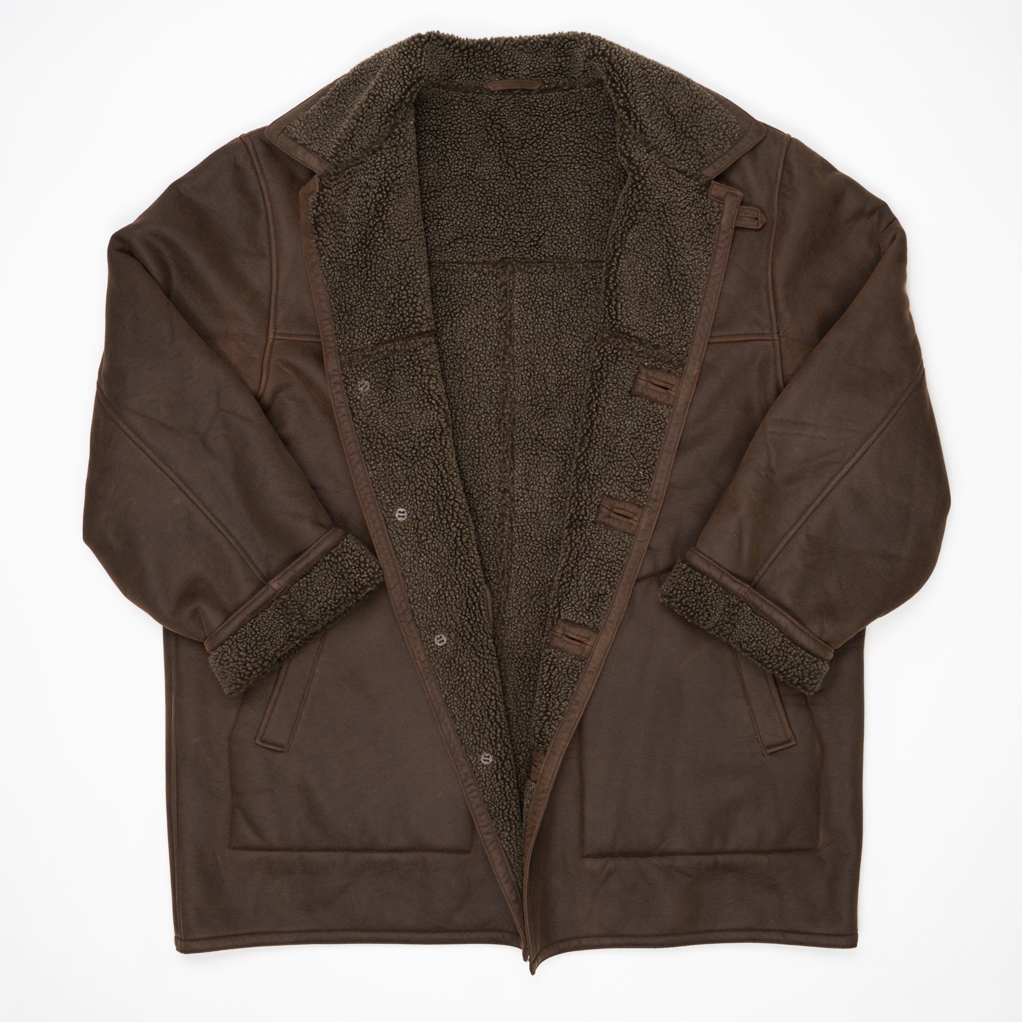 Vintage Brown Suede Sherpa Jacket (XL) | Rebalance Vintage.