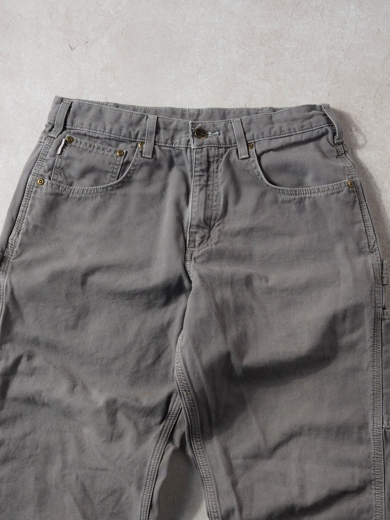 Vintage 90s Washed Grey Carhartt Carpenter Pants (32x29)
