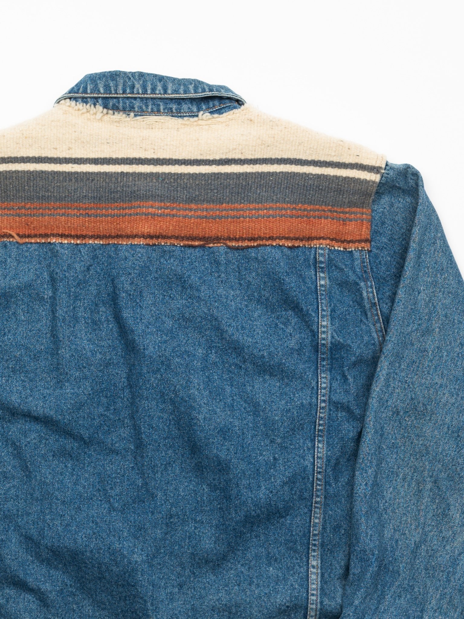 Vintage Today's News Textured Jean Jacket (L)