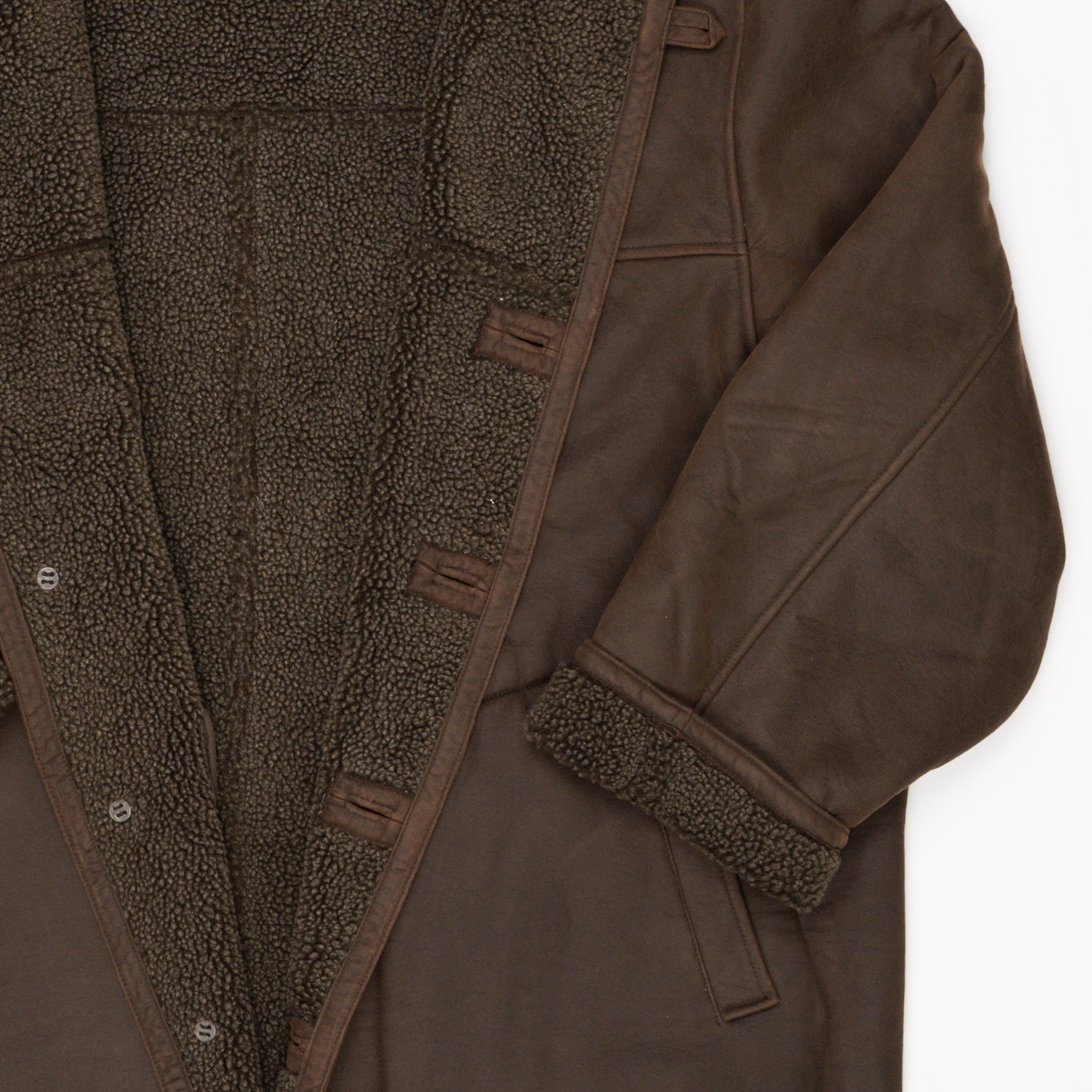 Vintage Brown Suede Sherpa Jacket (XL) | Rebalance Vintage.