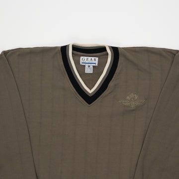 Vintage Olive Indianapolis Speedway V Crewneck (XL) | Rebalance Vintage.