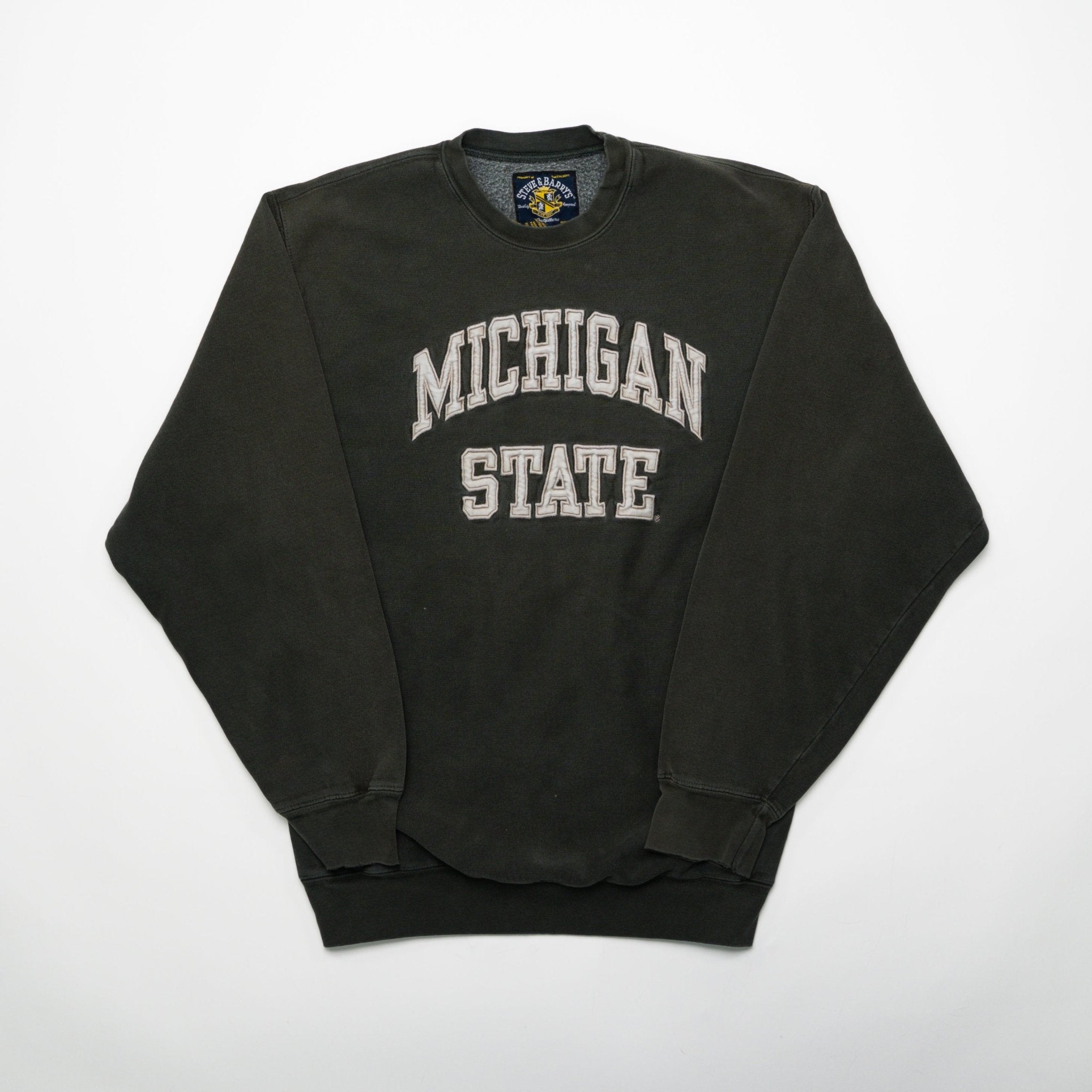 Vintage Washed Green Michigan State Crewneck (M) | Rebalance Vintage.