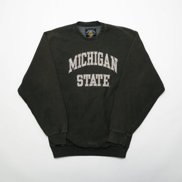 Vintage Washed Green Michigan State Crewneck (M) | Rebalance Vintage.