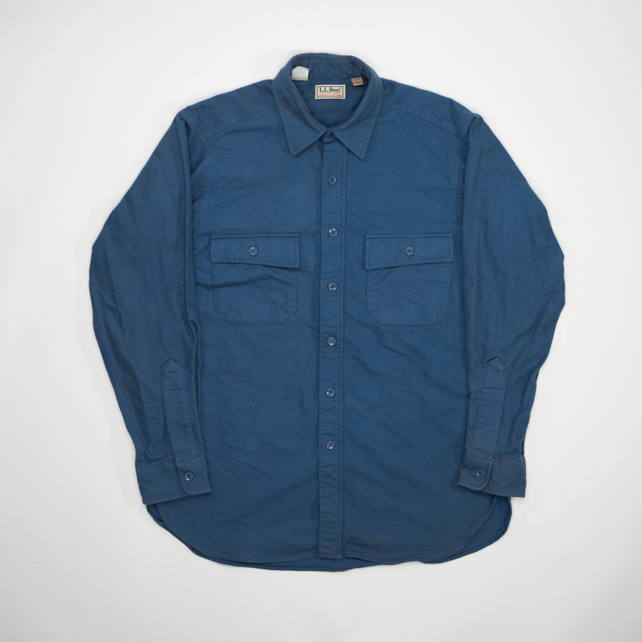 Vintage 90s Blue LL Bean Cotton Button Up (M/L) | Rebalance Vintage.