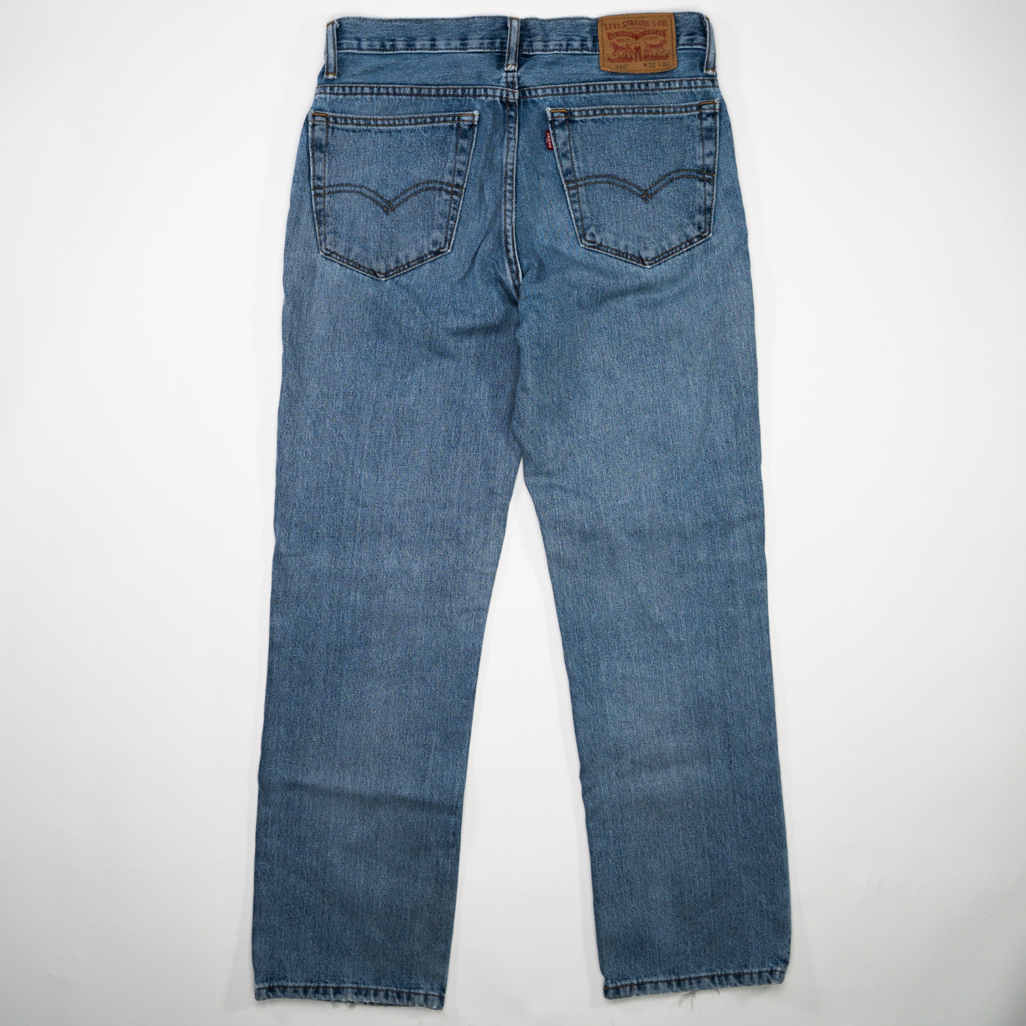Vintage Blue 516 Levi Jeans w/ Rips (32 x 30)