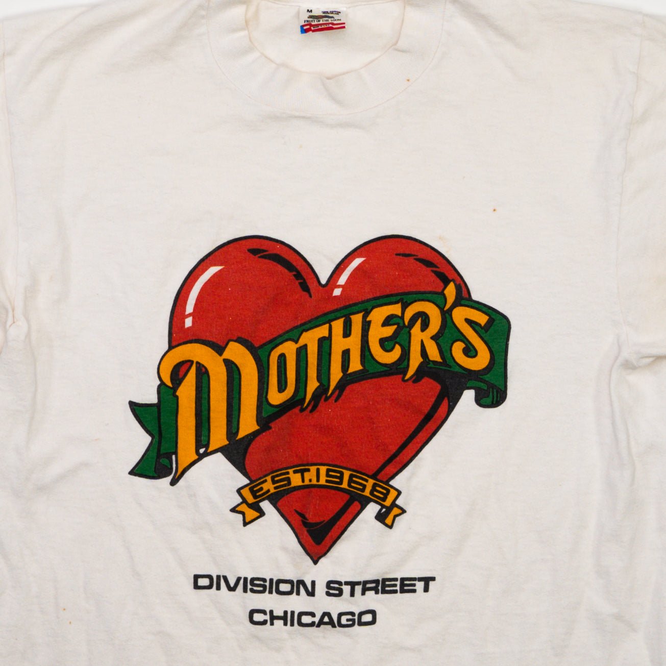 Vintage 90s White Mothers Division Street Chicago Tee (S)