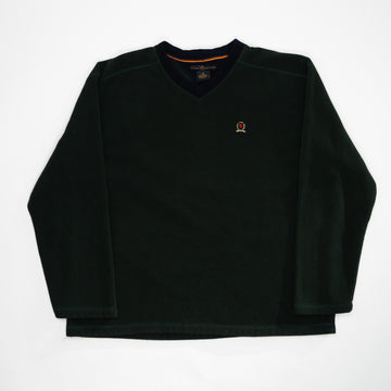 Vintage 90s Green Tommy Hilfiger Fleece Sweater (XL) | Rebalance Vintage.