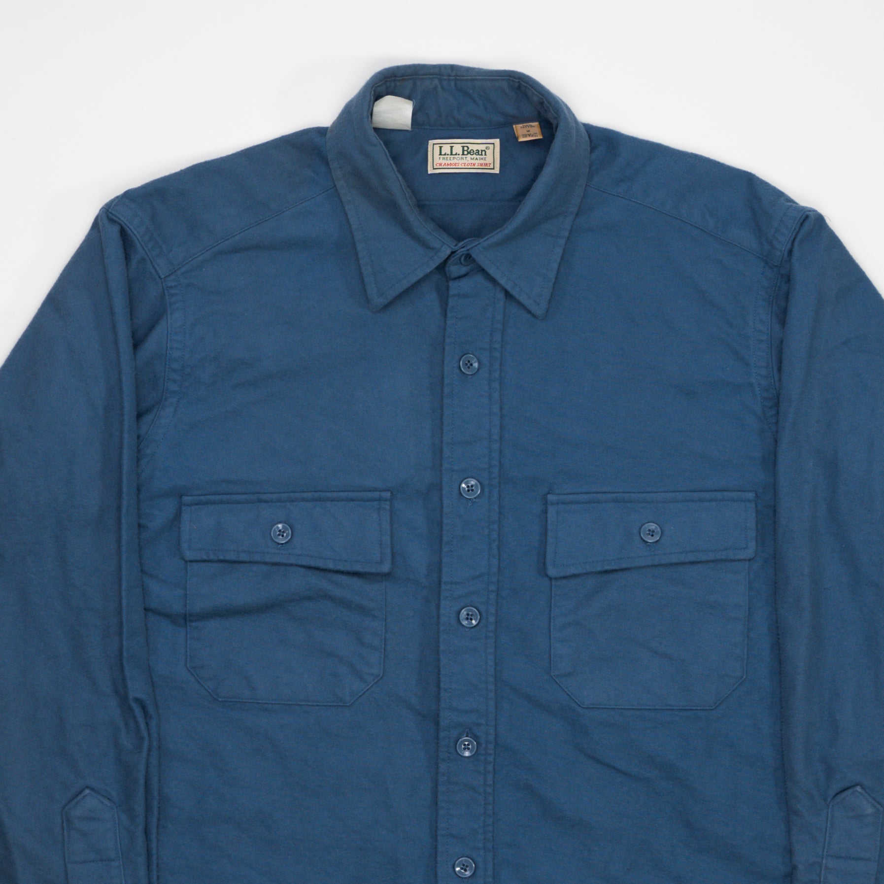 Vintage 90s Blue LL Bean Cotton Button Up (M/L) | Rebalance Vintage.