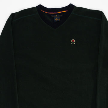 Vintage 90s Green Tommy Hilfiger Fleece Sweater (XL) | Rebalance Vintage.
