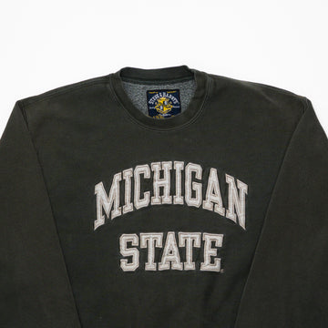 Vintage Washed Green Michigan State Crewneck (M) | Rebalance Vintage.