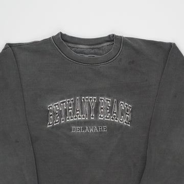 Vintage Washed Grey Bethany Beach Delaware Crewneck (M) | Rebalance Vintage.