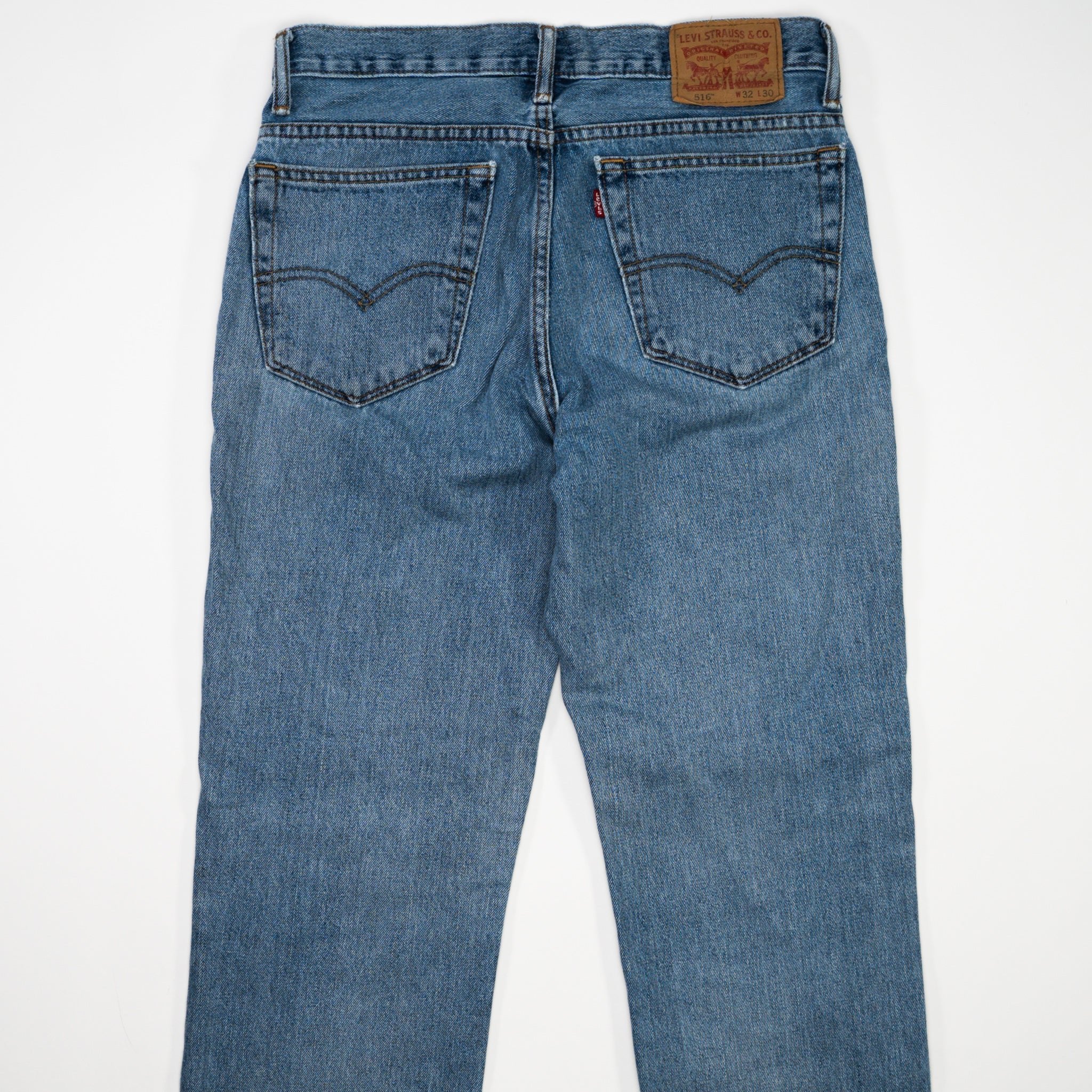Vintage Blue 516 Levi Jeans w/ Rips (32 x 30)