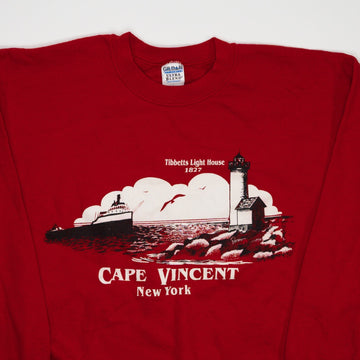 Vintage 90s Red Cape Vincent New York Crewneck (M/L) | Rebalance Vintage.