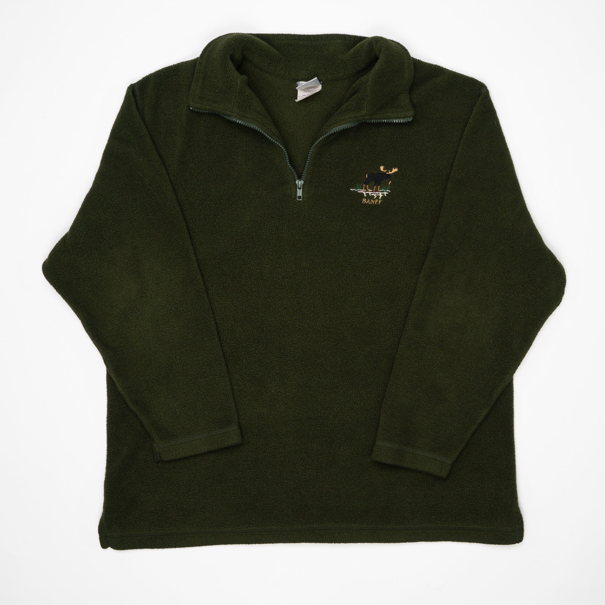 Vintage Green Banff Moose 1/4 Fleece (L) | Rebalance Vintage.
