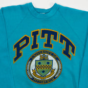 Vintage 80s Teal PITT Crest Crewneck (S)