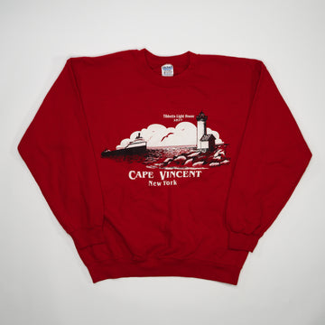 Vintage 90s Red Cape Vincent New York Crewneck (M/L) | Rebalance Vintage.