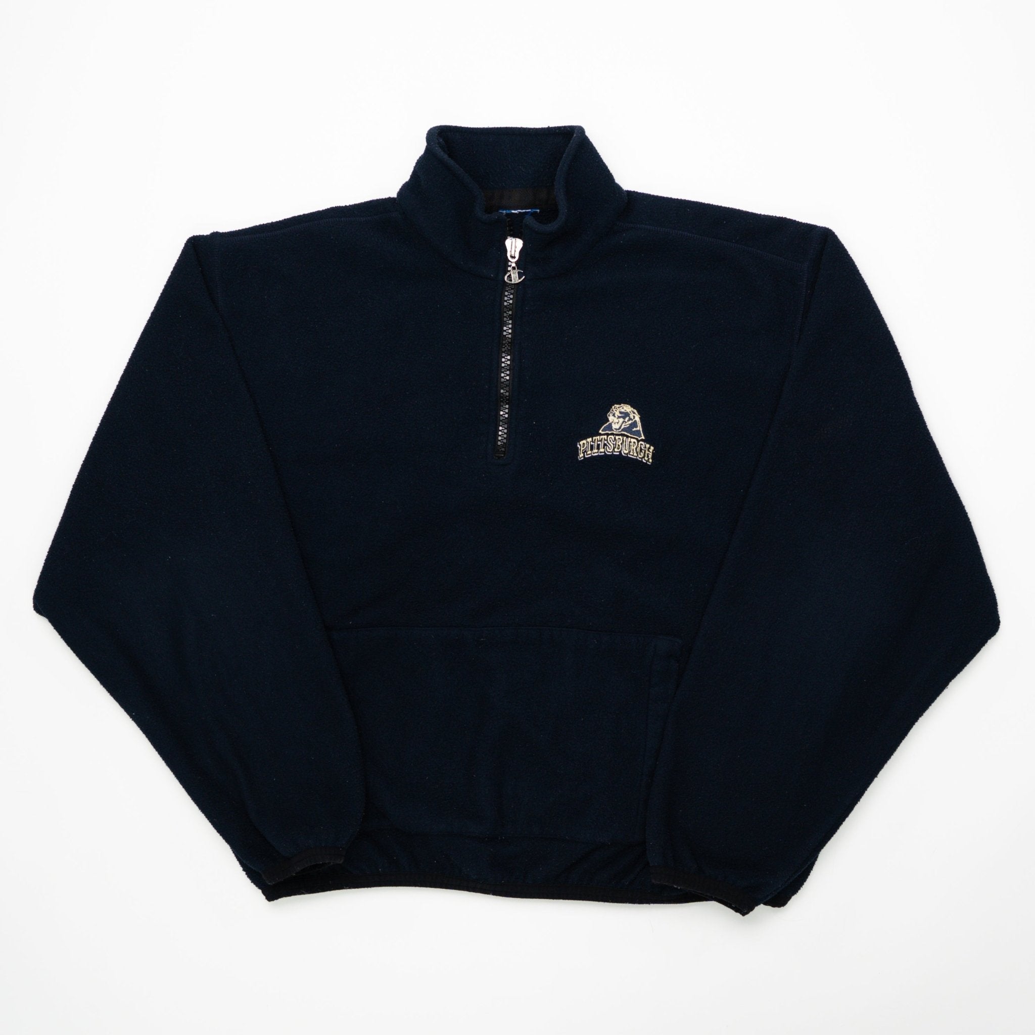 Vintage Navy Pittsburgh Panthers Champion ¼ Fleece Sweater (XL) | Rebalance Vintage.