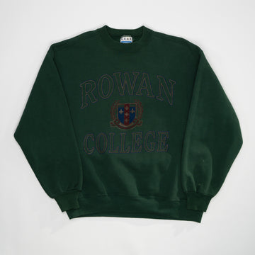 Vintage 90s Green  Rowan College Crewneck (M) | Rebalance Vintage.
