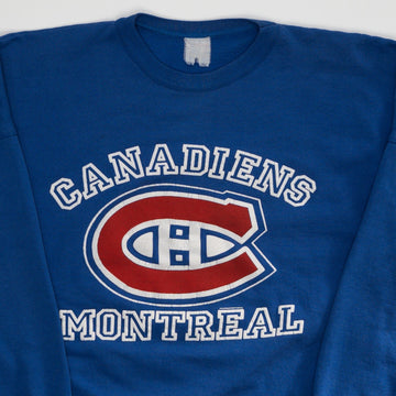 Vintage 80s Blue Canadiens Montreal Crewneck (XL) | Rebalance Vintage.