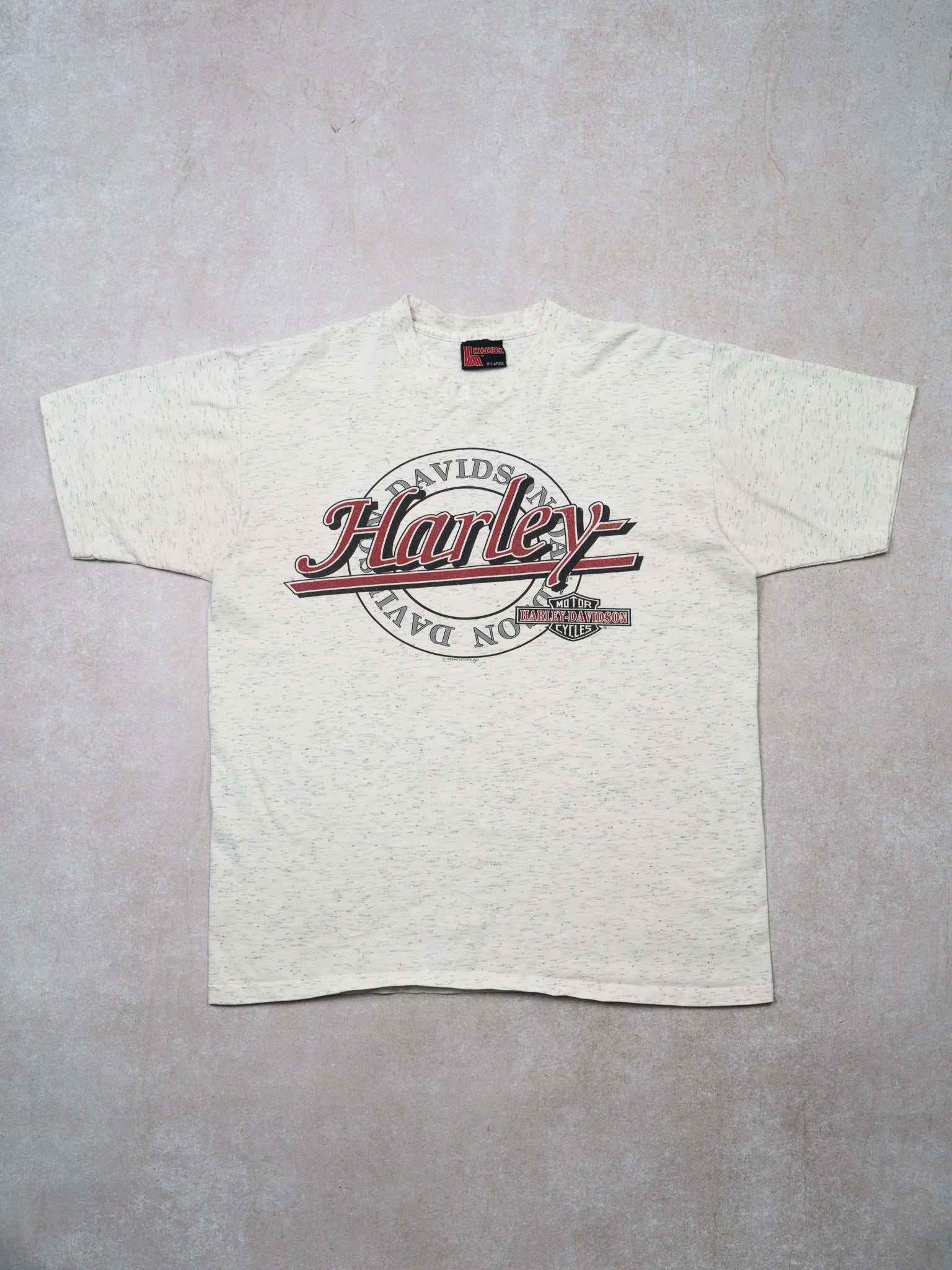 Vintage '92 Salt + Pepper Harley Davidson Miami Tee (M)