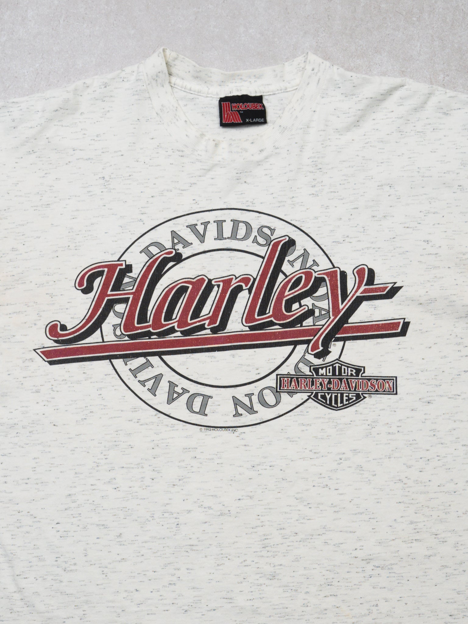 Vintage '92 Salt + Pepper Harley Davidson Miami Tee (M)