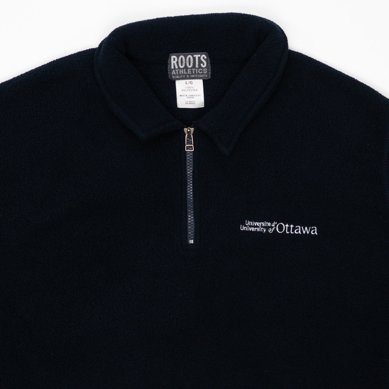 Vintage Blue Roots x University of Ottawa 1/4 Zip Fleece (L) | Rebalance Vintage.