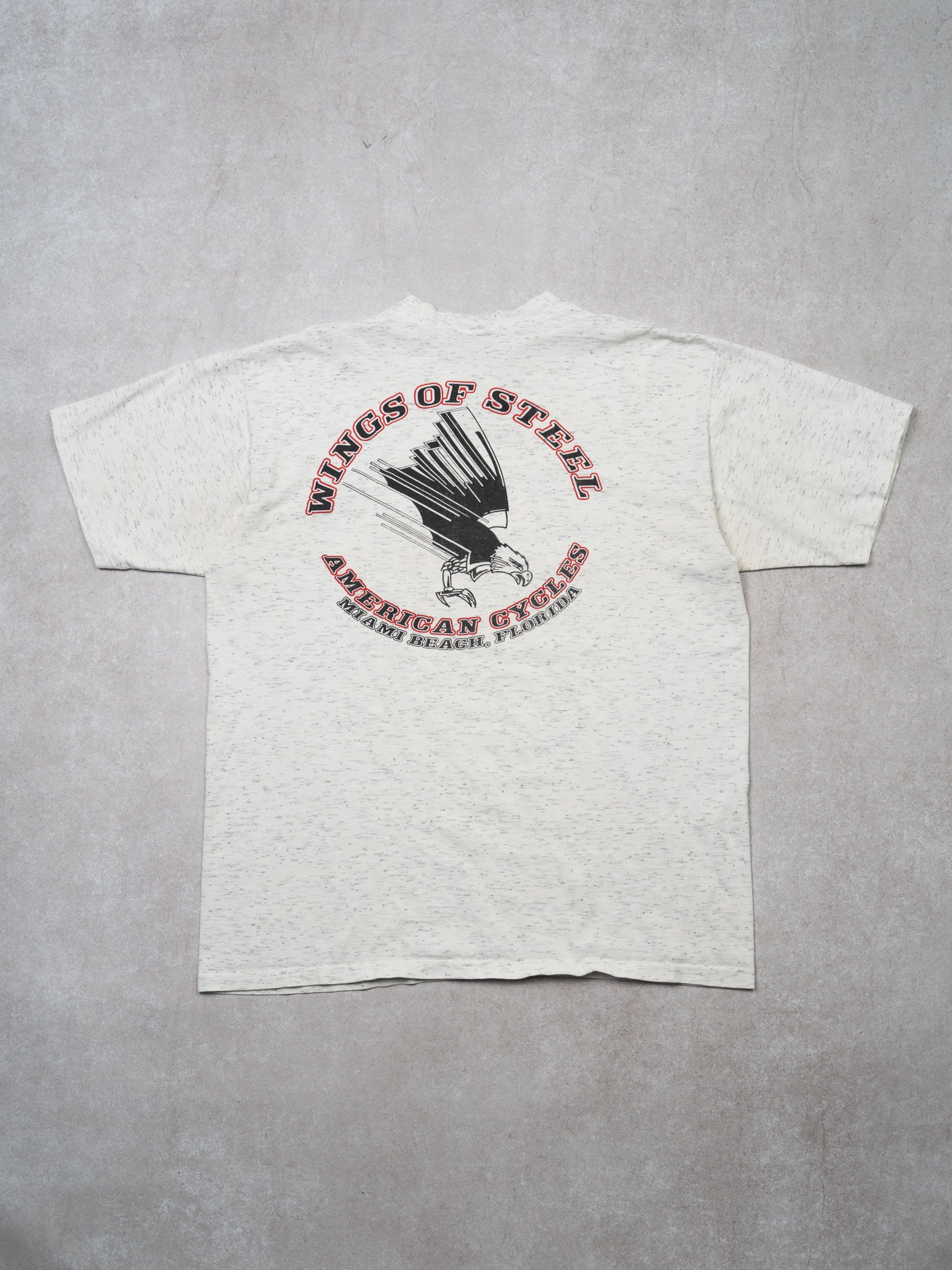 Vintage '92 Salt + Pepper Harley Davidson Miami Tee (M)