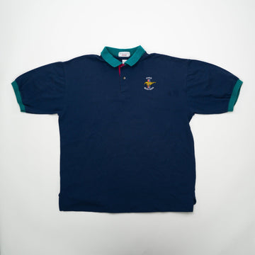 Vintage Blue Ford Mustang Polo Shirt (L) | Rebalance Vintage.