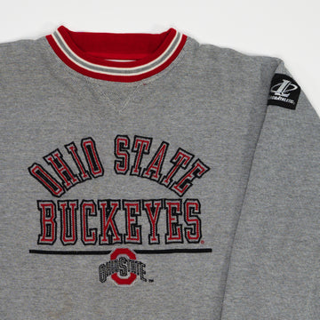 Vintage Grey + Red Ohio State Buckeyes Crewneck (L) | Rebalance Vintage.