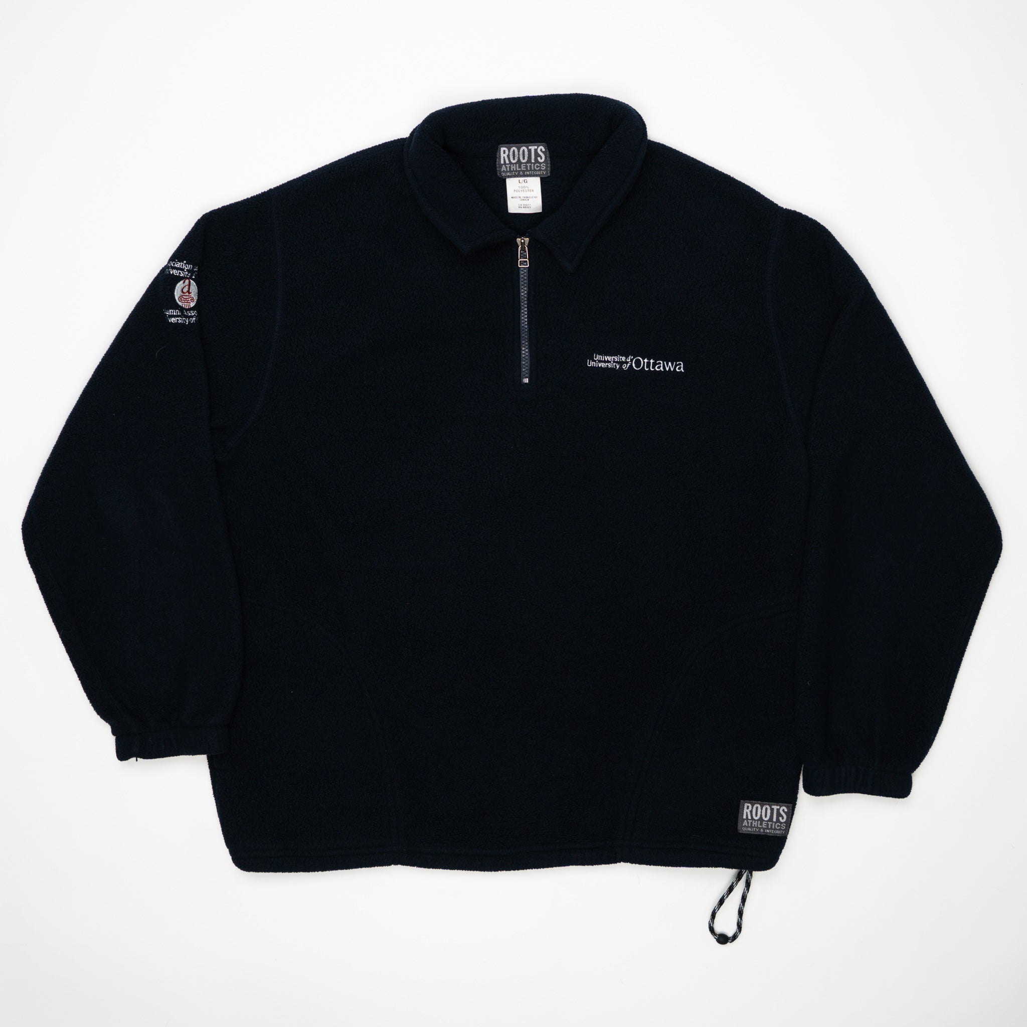 Vintage Blue Roots x University of Ottawa 1/4 Zip Fleece (L) | Rebalance Vintage.