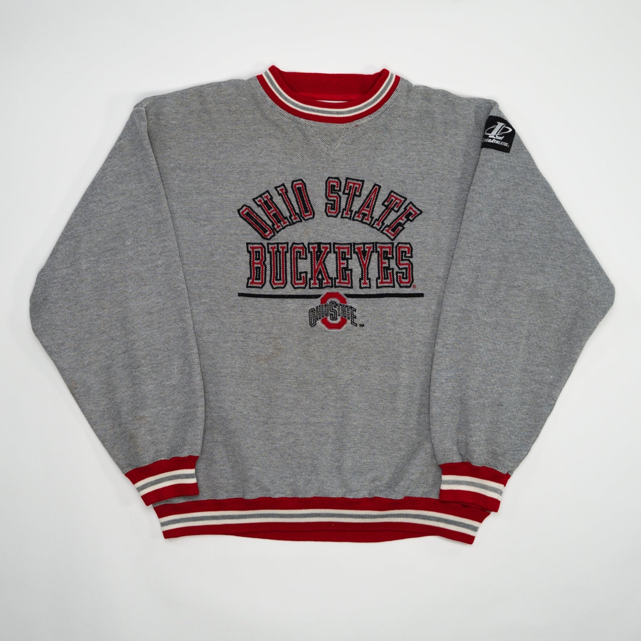 Vintage Grey + Red Ohio State Buckeyes Crewneck (L) | Rebalance Vintage.