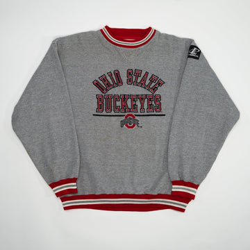 Vintage Grey + Red Ohio State Buckeyes Crewneck (L) | Rebalance Vintage.