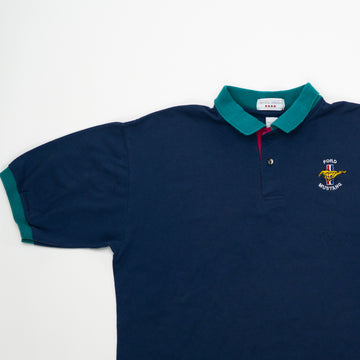 Vintage Blue Ford Mustang Polo Shirt (L) | Rebalance Vintage.
