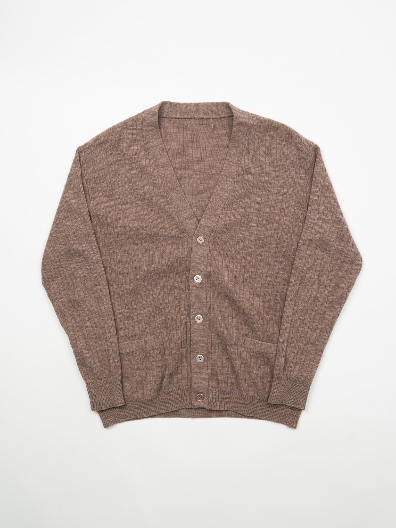 Vintage Dark Beige Knit Cardigan (M)