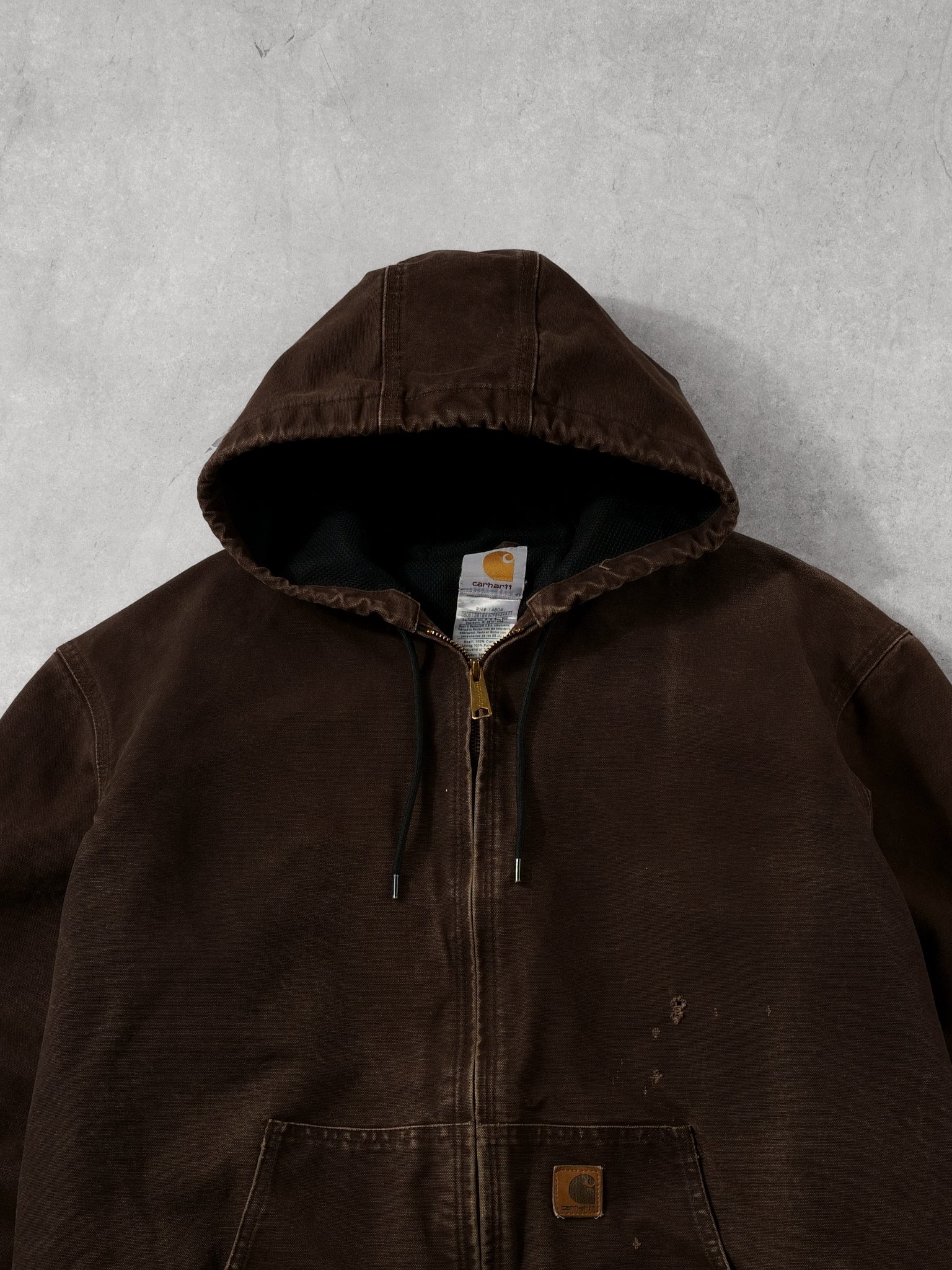 Vintage 90s Brown Carhartt Hooded Workwear Lined Jacket (XL/XXL)