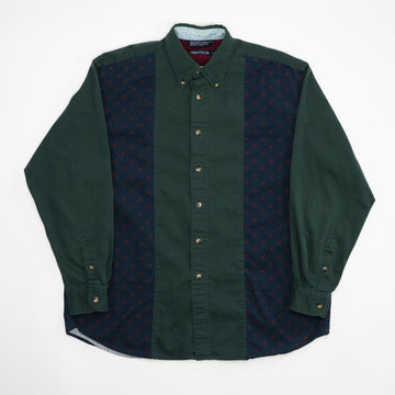 Vintage Green + Blue Nautica Button Up (L) | Rebalance Vintage.