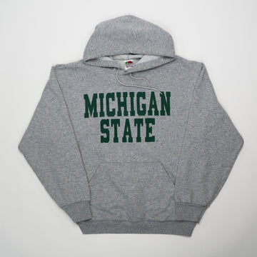 Vintage 90s Grey Michigan State Spell Out Hoodie (M/L) | Rebalance Vintage.