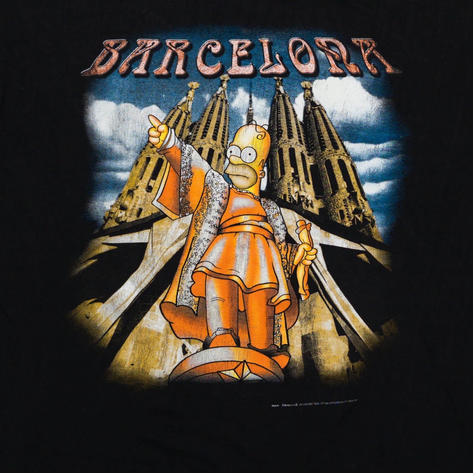 Vintage '99 Simpsons Barcelona Tee (L) | Rebalance Vintage.