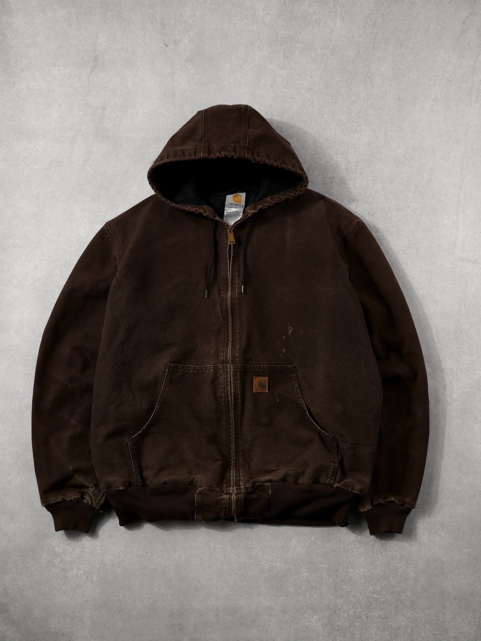 Vintage 90s Brown Carhartt Hooded Workwear Lined Jacket (XL/XXL)