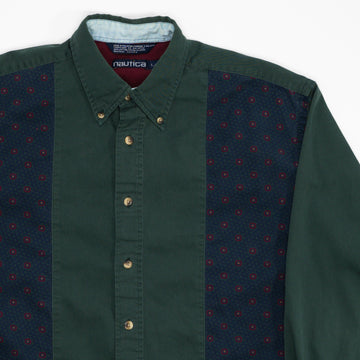 Vintage Green + Blue Nautica Button Up (L) | Rebalance Vintage.