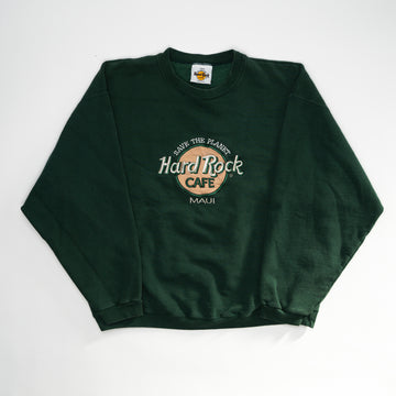 Vintage 90s Green Hard Rock Cafe Maui Crewneck (L) | Rebalance Vintage.