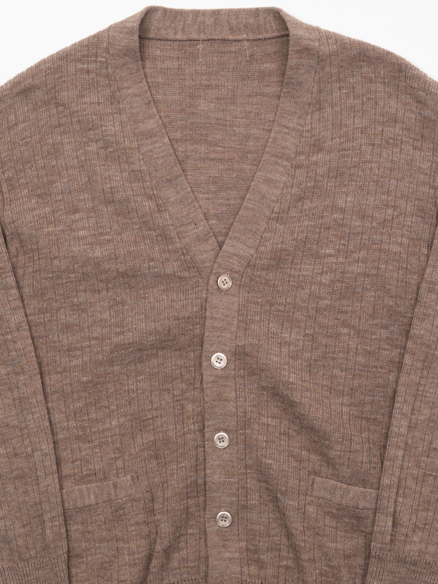 Vintage Dark Beige Knit Cardigan (M)