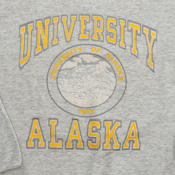 Vintage 80s Grey University of Alaska Crewneck (XL) | Rebalance Vintage.